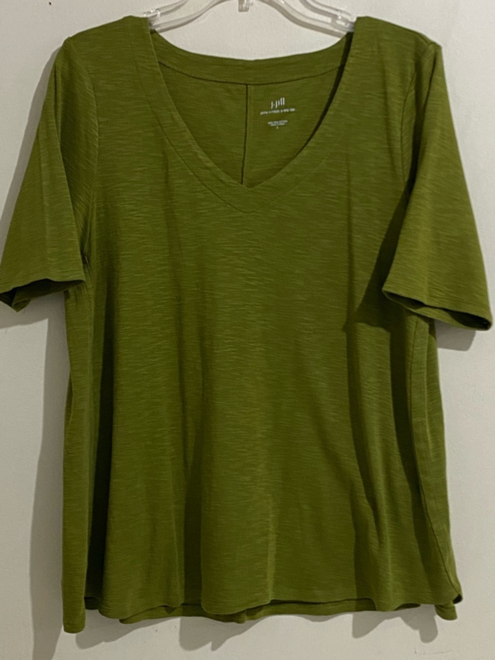 J. Jill Olive V-Neck Short Sleeve Tee